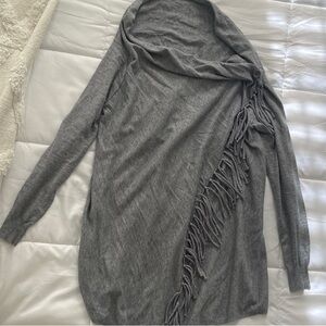 Gray Fringe Sweater